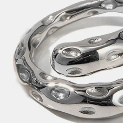Titanium Steel Gold-Plated Bypass Ring - Trendsi - Flyclothing LLC