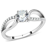 Alamode High polished (no plating) Stainless Steel Ring with AAA Grade CZ in Clear - Alamode - Flyclothing LLC