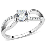 Alamode High polished (no plating) Stainless Steel Ring with AAA Grade CZ in Clear - Alamode - Flyclothing LLC
