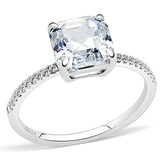 Alamode High polished (no plating) Stainless Steel Ring with Cubic in Clear - Alamode - Flyclothing LLC