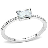 Alamode High polished (no plating) Stainless Steel Ring with Cubic in Clear - Alamode - Flyclothing LLC