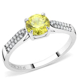 Alamode High polished (no plating) Stainless Steel Ring with AAA Grade CZ in Topaz - Alamode - Flyclothing LLC