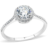 Alamode High polished (no plating) Stainless Steel Ring with AAA Grade CZ in Clear - Alamode