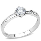 Alamode High polished (no plating) Stainless Steel Ring with AAA Grade CZ in Clear - Alamode - Flyclothing LLC