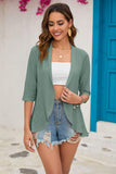 Half Sleeve Open Front Cardigan - Trendsi