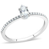 Alamode High polished (no plating) Stainless Steel Ring with Cubic in Clear - Alamode - Flyclothing LLC