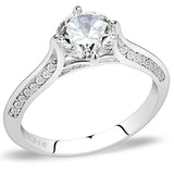 Alamode High polished (no plating) Stainless Steel Ring with AAA Grade CZ in Clear - Alamode - Flyclothing LLC