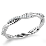 Alamode High polished (no plating) Stainless Steel Ring with AAA Grade CZ in Clear - Alamode - Flyclothing LLC