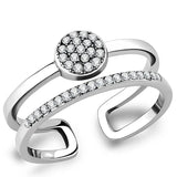 Alamode High polished (no plating) Stainless Steel Ring with AAA Grade CZ in Clear - Alamode - Flyclothing LLC