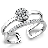 Alamode High polished (no plating) Stainless Steel Ring with AAA Grade CZ in Clear - Alamode