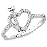 Alamode High polished (no plating) Stainless Steel Ring with AAA Grade CZ in Clear - Alamode