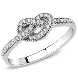 Alamode High polished (no plating) Stainless Steel Ring with AAA Grade CZ in Clear - Alamode - Flyclothing LLC