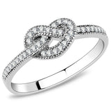 Alamode High polished (no plating) Stainless Steel Ring with AAA Grade CZ in Clear - Alamode