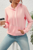 Drawstring Long Sleeve Hoodie with Pocket - Trendsi