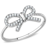 Alamode High polished (no plating) Stainless Steel Ring with AAA Grade CZ in Clear - Alamode