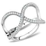 Alamode High polished (no plating) Stainless Steel Ring with AAA Grade CZ in Clear - Alamode