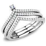 Alamode High polished (no plating) Stainless Steel Ring with AAA Grade CZ in Clear - Alamode