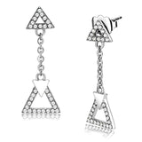 Alamode High polished (no plating) Stainless Steel Earrings with AAA Grade CZ in Clear - Alamode - Flyclothing LLC