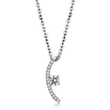 Alamode High polished (no plating) Stainless Steel Chain Pendant with AAA Grade CZ in Clear - Alamode - Flyclothing LLC