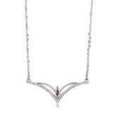Alamode High polished (no plating) Stainless Steel Chain Pendant with AAA Grade CZ in Light Rose - Alamode