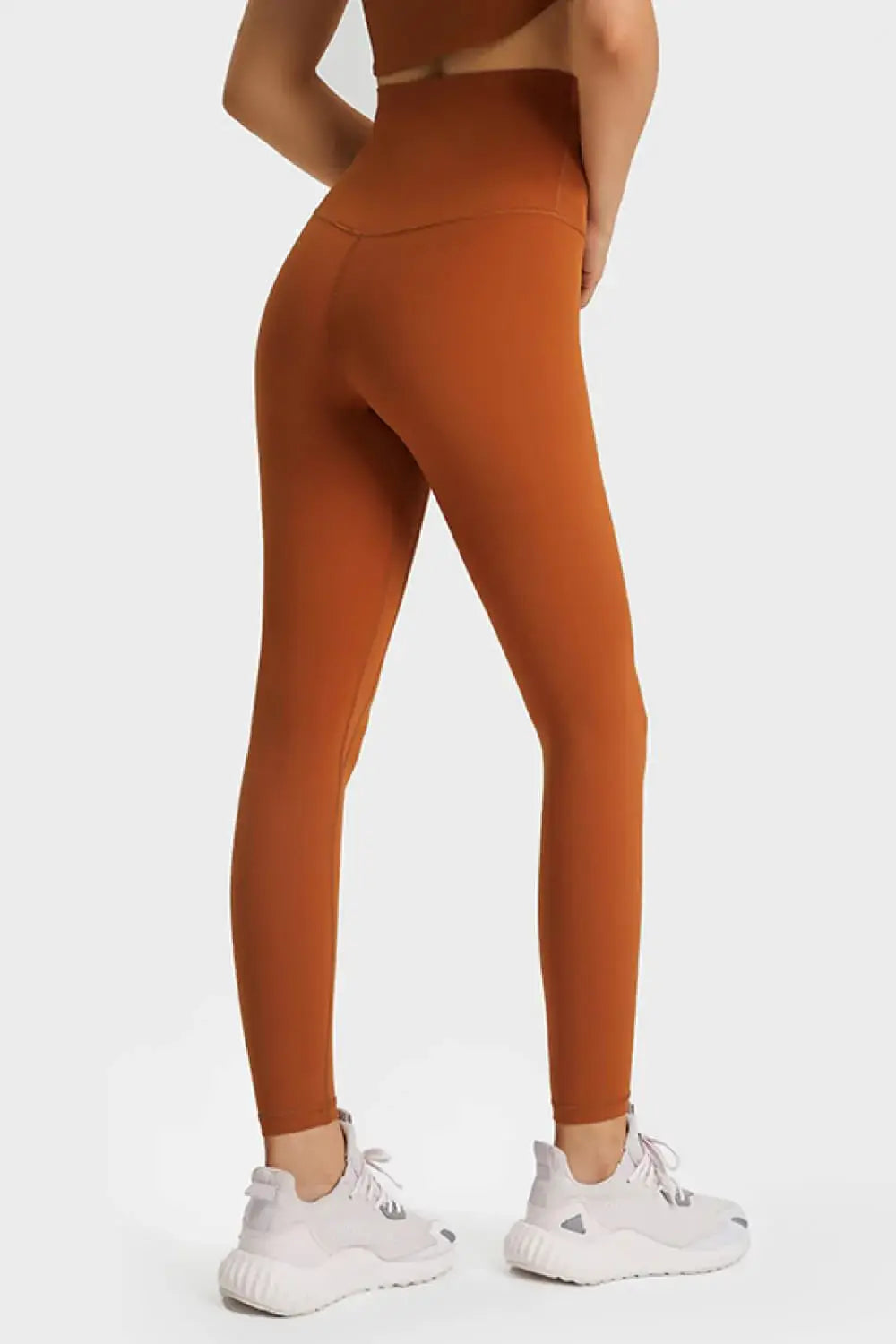 Feel Like Skin Elastic Waistband Yoga Leggings - Trendsi - Flyclothing LLC