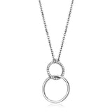 Alamode High polished (no plating) Stainless Steel Chain Pendant with AAA Grade CZ in Clear - Alamode - Flyclothing LLC