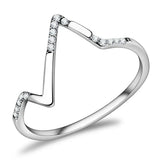 Alamode High polished (no plating) Stainless Steel Ring with AAA Grade CZ in Clear - Alamode - Flyclothing LLC