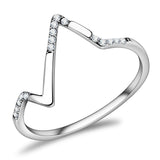 Alamode High polished (no plating) Stainless Steel Ring with AAA Grade CZ in Clear - Alamode