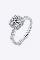 1 Carat Moissanite Platinum-Plated Ring - Trendsi - Flyclothing LLC