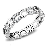 Alamode High polished (no plating) Stainless Steel Ring with AAA Grade CZ in Clear - Alamode