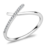 Alamode High polished (no plating) Stainless Steel Ring with AAA Grade CZ in Clear - Alamode