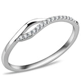 Alamode High polished (no plating) Stainless Steel Ring with AAA Grade CZ in Clear - Alamode - Flyclothing LLC