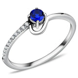 Alamode High polished (no plating) Stainless Steel Ring with AAA Grade CZ in London Blue - Alamode - Flyclothing LLC