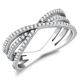 Alamode High polished (no plating) Stainless Steel Ring with AAA Grade CZ in Clear - Alamode