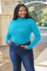 Basic Bae Full Size Mock Neck Long Sleeve Bodysuit - Trendsi - Flyclothing LLC