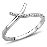 Alamode High polished (no plating) Stainless Steel Ring with AAA Grade CZ in Clear - Alamode - Flyclothing LLC