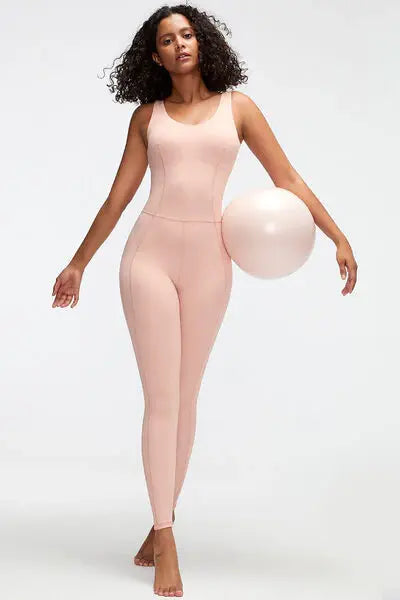 Crisscross Wide Strap Active Jumpsuit - Trendsi - Flyclothing LLC