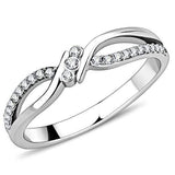 Alamode High polished (no plating) Stainless Steel Ring with AAA Grade CZ in Clear - Alamode - Flyclothing LLC