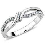 Alamode High polished (no plating) Stainless Steel Ring with AAA Grade CZ in Clear - Alamode - Flyclothing LLC