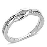 Alamode High polished (no plating) Stainless Steel Ring with AAA Grade CZ in Clear - Alamode - Flyclothing LLC