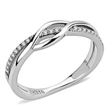 Alamode High polished (no plating) Stainless Steel Ring with AAA Grade CZ in Clear - Alamode - Flyclothing LLC