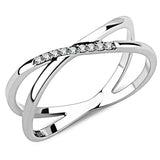Alamode High polished (no plating) Stainless Steel Ring with AAA Grade CZ in Clear - Alamode - Flyclothing LLC
