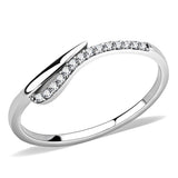 Alamode High polished (no plating) Stainless Steel Ring with AAA Grade CZ in Clear - Alamode - Flyclothing LLC