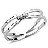Alamode High polished (no plating) Stainless Steel Ring with AAA Grade CZ in Clear - Alamode - Flyclothing LLC