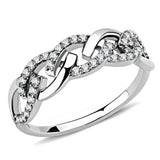 Alamode High polished (no plating) Stainless Steel Ring with AAA Grade CZ in Clear - Alamode - Flyclothing LLC