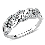 Alamode High polished (no plating) Stainless Steel Ring with AAA Grade CZ in Clear - Alamode - Flyclothing LLC