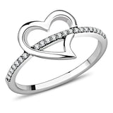 Alamode High polished (no plating) Stainless Steel Ring with AAA Grade CZ in Clear - Alamode - Flyclothing LLC