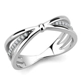 Alamode High polished (no plating) Stainless Steel Ring with AAA Grade CZ in Clear - Alamode - Flyclothing LLC