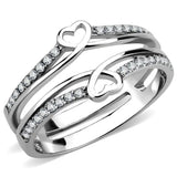 Alamode High polished (no plating) Stainless Steel Ring with AAA Grade CZ in Clear - Alamode - Flyclothing LLC