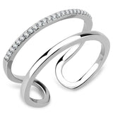 Alamode High polished (no plating) Stainless Steel Ring with AAA Grade CZ in Clear - Alamode - Flyclothing LLC
